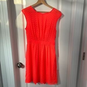 Vibrant Orange Sleeveless Dress